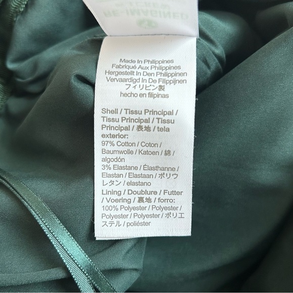 J.Crew Re-Imagined Emerald Green Cotton Stretch Velvet Mini Skirt Size 0 Zip - Picture 6 of 8